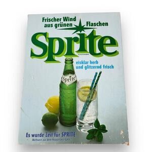 Vintage Sprite 1969 Advertising Store Diner Easel Sign Wirz Adolf Werbeagentur